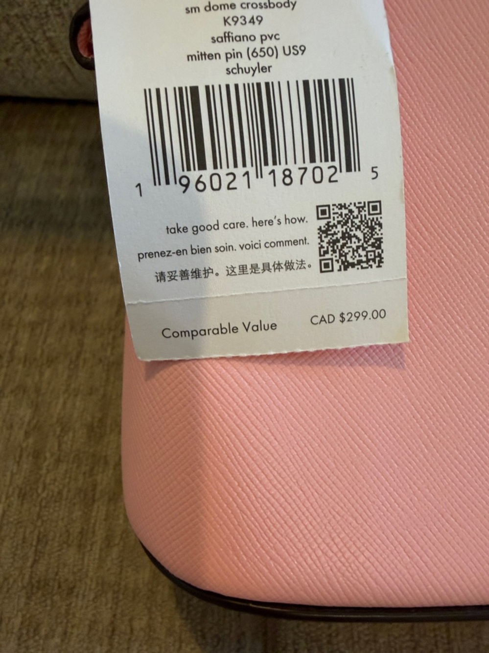Kate Spade Pink small domed Crossbody Crossbody Bag Saffiano 7 1/2 by 6 new - Picture 2 of 12